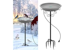Lovppy Heated Bird Bath for Outdoors for Winter, 100W Heated Bird Bath Water Heater with Thermostatically Controlled, Heated 