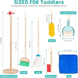 HELLOWOOD 8-Piece Wooden Cleaning Set for Kids Beech Wood Pretend Play view 6
