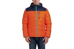 Nautica Men's Water Resistant Jacket Long Sleeve Zip Up Adjustable Hood Quilted Coat