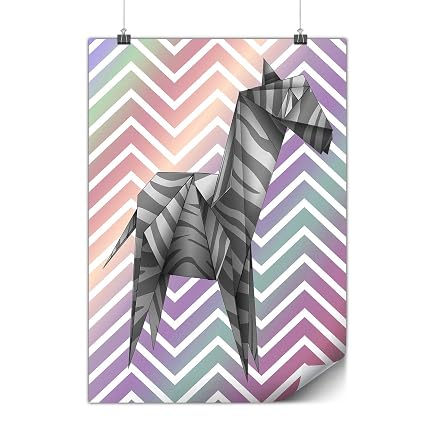 Amazoncom Wellcoda Origami Zebra Cool Poster Paper A0 33