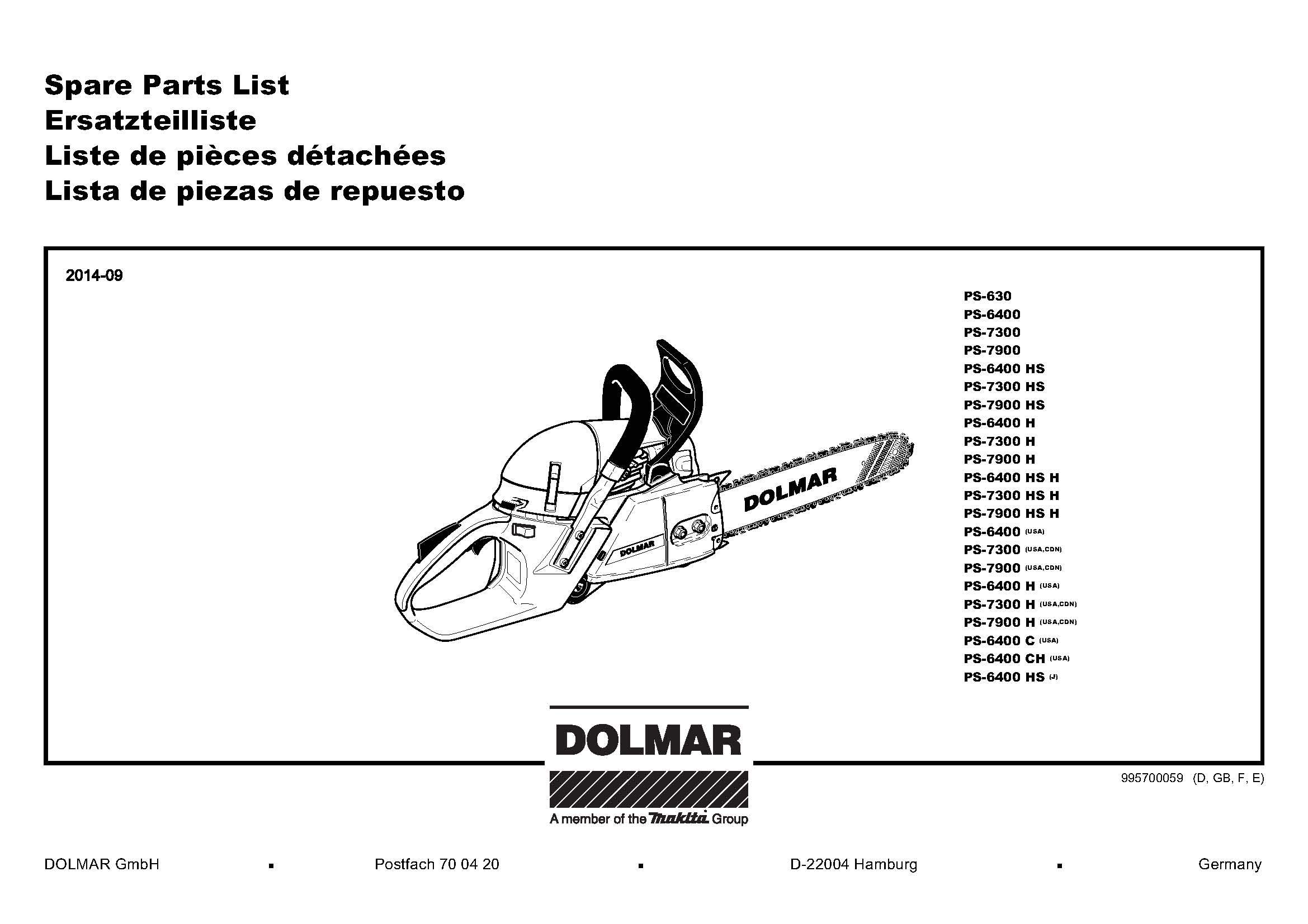 Dolmar 38153570-2276 Kit Throttle Shaft KA11013 Original Part PS-7900