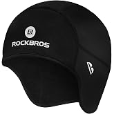 ROCKBROS Skull Cap Helmet Liner Winter Thermal Cycling Caps for Men Women Running Beanies Hat with Glasses Holes