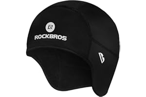 ROCKBROS Skull Cap Helmet Liner Winter Thermal Cycling Caps for Men Women Running Beanies Hat with Glasses Holes