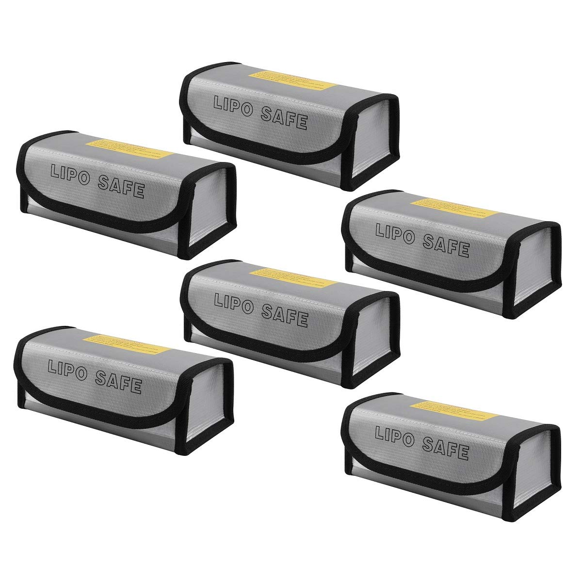 Photo 1 of WST Fireproof Explosionproof LiPo Battery Safe Bag RC LiPo Battery Guard Safe Bag Fiber Material for Charge & Storage 185x75x60MM Silver 6PCS