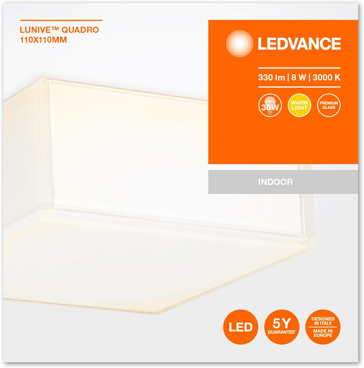 Wall and ceiling luminaire LED: for wall/ceiling, LUNIVE / 8 W, 220…240 V, Warm White, 3000 K, body material: aluminum, IP20, 1-pack - Image 3