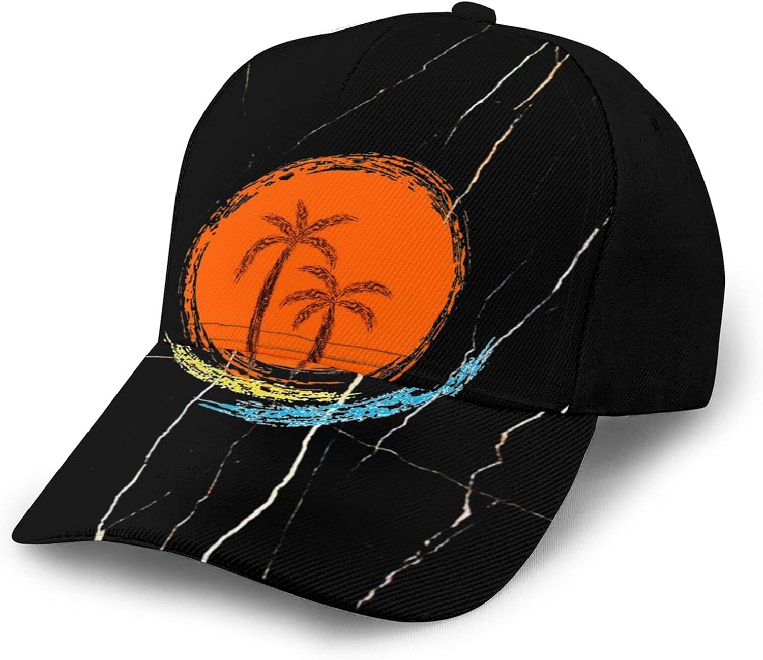 Retro Sun Palm Trees Unisex Baseball Cap Dad Cap, Truck
