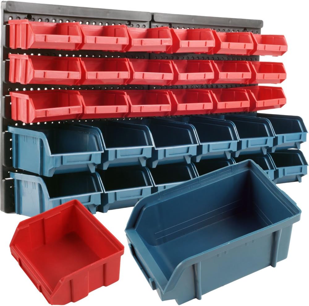 Storage Drawers-30 Compartment Wall Mount Organizer Bins- Easy Access Compartments for Hardware, Nails, Screws, Beads, Jewelry, and More by Stalwart: Home Improvement