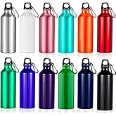 Gandeer 12 Pack 17oz Reusable Aluminum Water Bottles Bulk Outdoor Sport Bike Water Bottle with Leakproof Twist Lids Metal Buckle for Camping Gym Hiking Fishing(Assorted Color)