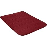 WPM WORLD PRODUCTS MART Memory Foam Bath Mat-Incredibly Soft and Absorbent Rug, Cozy Velvet Non-Slip Mats Use for Kitchen or Bathroom (17 Inch x 24 Inch, Burgundy)