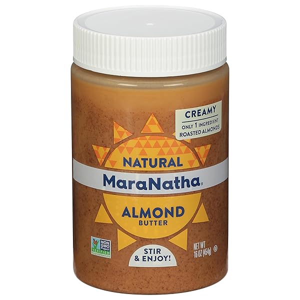 MARANATHA NATURAL CREAMY ROASTED ALMOND BUTTER, 16 OUNCE JAR