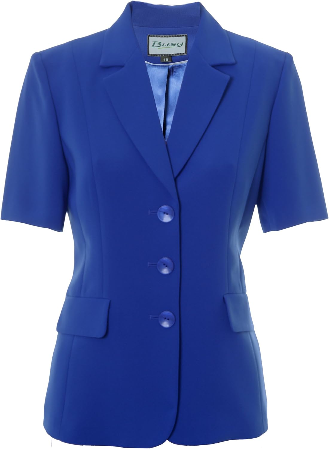 Busy Clothing Women Short Sleeve Jacket Royal Blue Amazon.co.uk Clothing