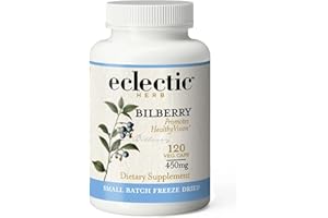 ECLECTIC INSTITUTE Eclectic Herb - Bilberry Capsules | Vision Health, Cardiovascular Support & Circulation | Superfood Vitamin & Mineral Supplement | Raw, Freeze Dried, Vegan, Non-GMO, Gluten Free (120 CT | 450 mg)
