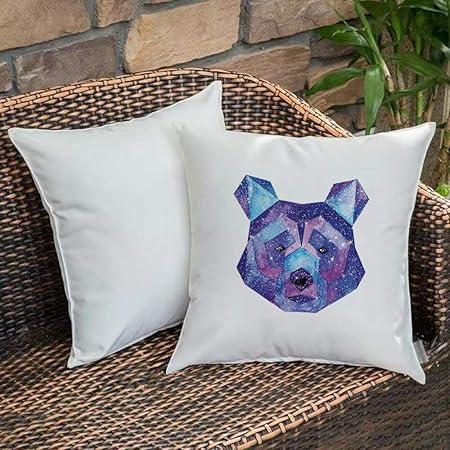 Funda de Cojín,Funda de Almohada Cuadrada para Asiento,Bear, Cosmic