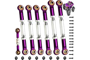 XZSNLYZ (2024 Upgrade) Adjustable Stainless Steel Turnbuckles/Camber Link for 1/10 Traxxas Slash VXL/Rustler VXL/Stampede VXL/Hoss 4X4/2WD,RC Car Hops Up Parts(Purple)