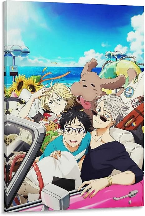 Amazon ユーリオンアイスアニメポスターキャンバス絵画ポスターとプリント壁アート写真リビングルームの家の装飾フレスコフレーム 30インチ 50 75cm ウォールステッカー オンライン通販