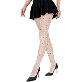 Benefeet Sox Fishnet Stockings for Women Fishnet Tights with Red Heart Designs Pantyhose