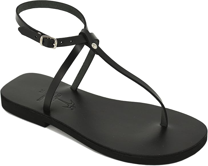 black thong sandals with ankle strap