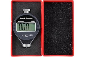Uharbour Hardness Tester, Durometer Shore Type D 0-100HD, Digital Durometer 0.1HD Resolution, with Large LCD Display for Rubber, Plastic, Tire, Flooring