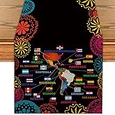 Hispanic Heritage Month Table Runner Spanish Mes De La Herencia Hispana Classroom Decor Latin American Hispanic Heritage Month Decorations for Party-72 Inches Long