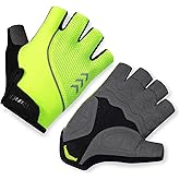 Santic Adult Cycling Gloves, Half Finger Road Riding Gloves with Anti-Slip Shock-Absorbing Pad, Biking Bicycle Gloves for Men and Women