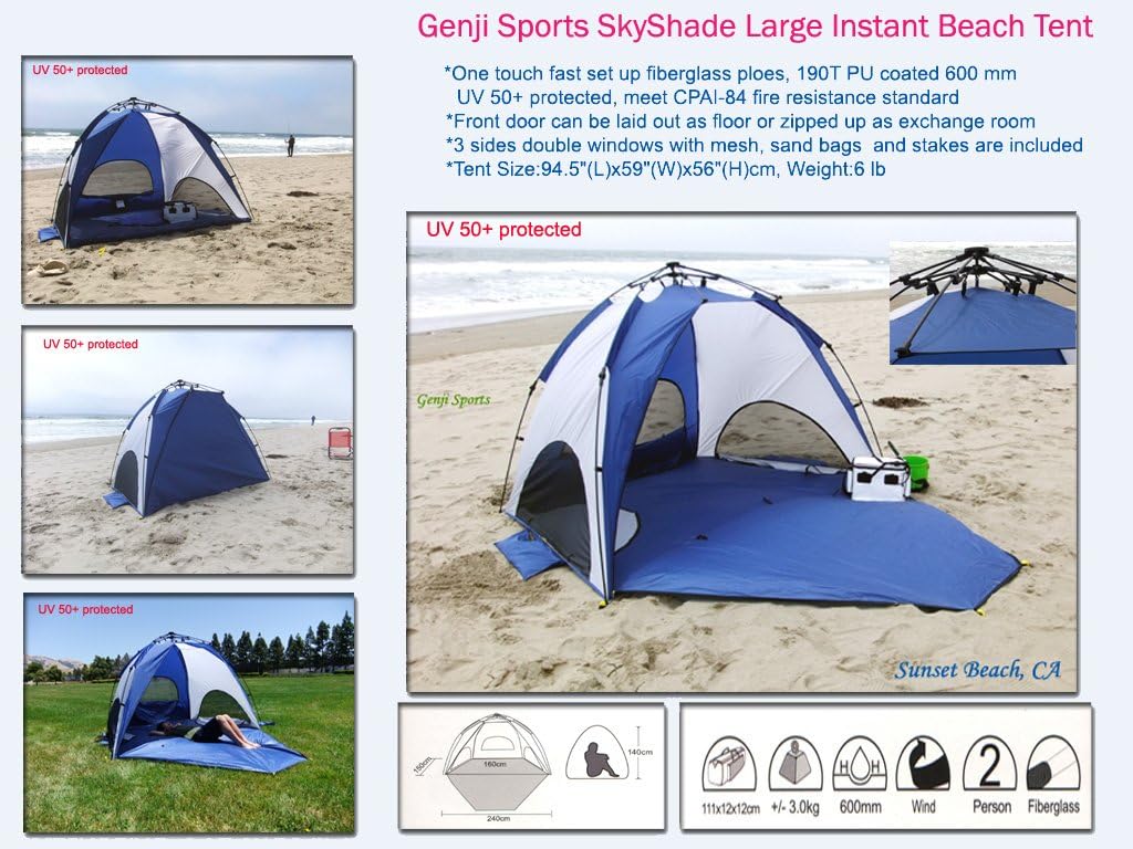 Genji Sports SkyShade Large Instant Beach SunShelter Tent