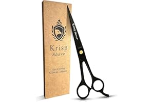 Professional Hair Cutting Scissors - Krisp Shave Japanese Stainless Steel Salon Barber Scissor (7 Inch) - Shears for Men's Beard Mustache Women Kids Pets Haircut All Purpose Shear, KSP-786