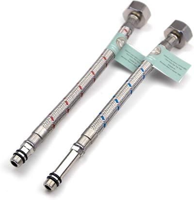 Xcel Home 2 x M10 x 1/2 Flexible Tap Connectors 200mm Braided