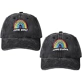Eurzom 2 Pcs Pride Rainbow Trucker Hat for Men Women LGBT Embroidered Baseball Cap Adjustable Washable Hat LGBTQ Party Gifts