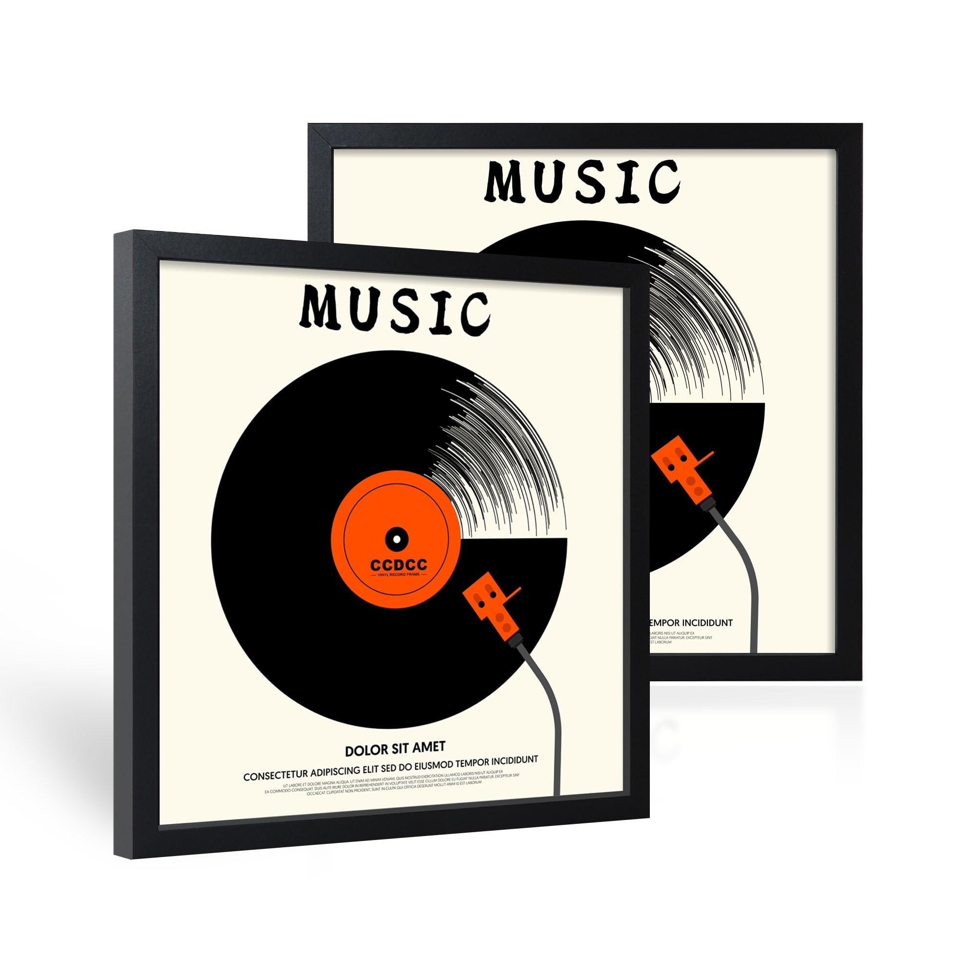 ccdcc 12.6x12.6 Vinyl Record Frame 2 Pack, Black