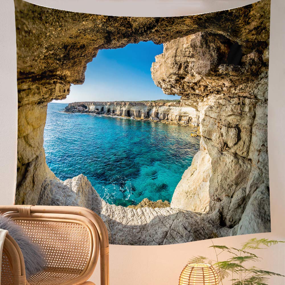 Photo 1 of Llamazing Forest Tapestry - Magic Landscape for Living Room & Bedroom Decor (Sea, 60''L51''W)