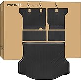 Cargo Mat with Backrest Protection for 2013-2017 2018 Toyota RAV4, TPE All Weather Protection Cargo Liner with Velcro Rear Seats Backrest car Accessories-Black