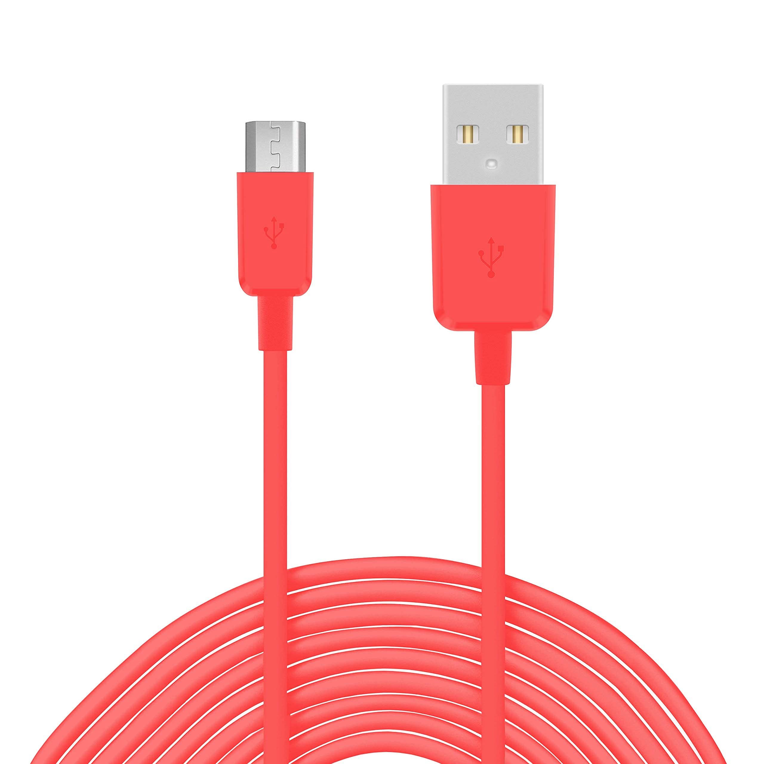 TheSmartGuard Micro USB Cable to USB 2.0 | Charging Cable with Micro USB Port | Length: 3 m / 3 m | Colour: Pink