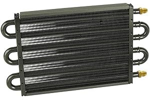 Derale Fluid Cooler, 13.5 x 7.625 x 0.75 in, Tube Type, 6 AN Male Inlet/Outlet, Aluminum, Black Powder Coat, Universal, Each