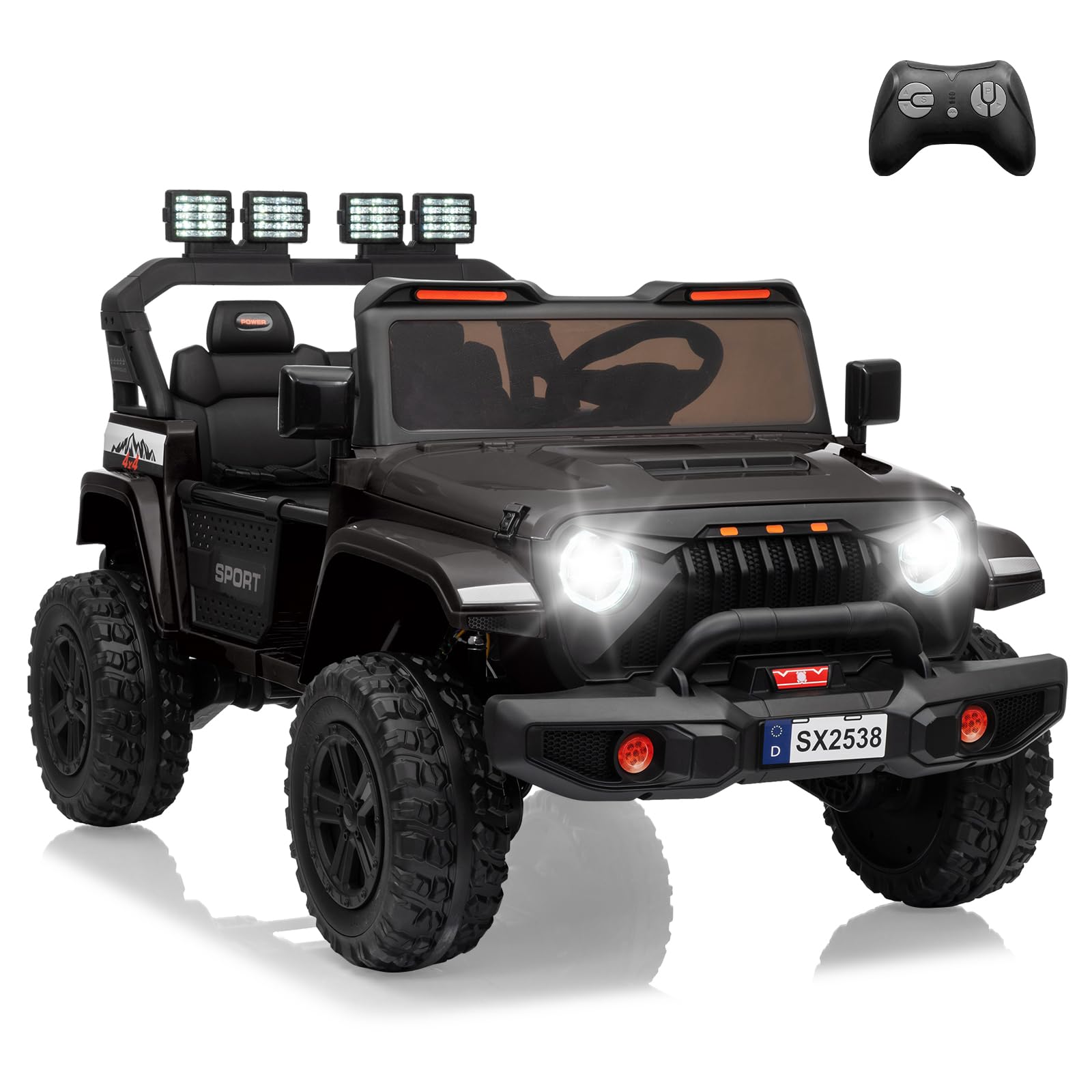 Photo 1 of *USED*
24V Ride on Toys, 2 Seater Kids Ride on Truck Car, Parent Remote Control, 4WD 800w Motor, 3 Adjustable Speeds, Built-in Music Player, Kids Electric Ride on Toys with Easy Assembly, Black