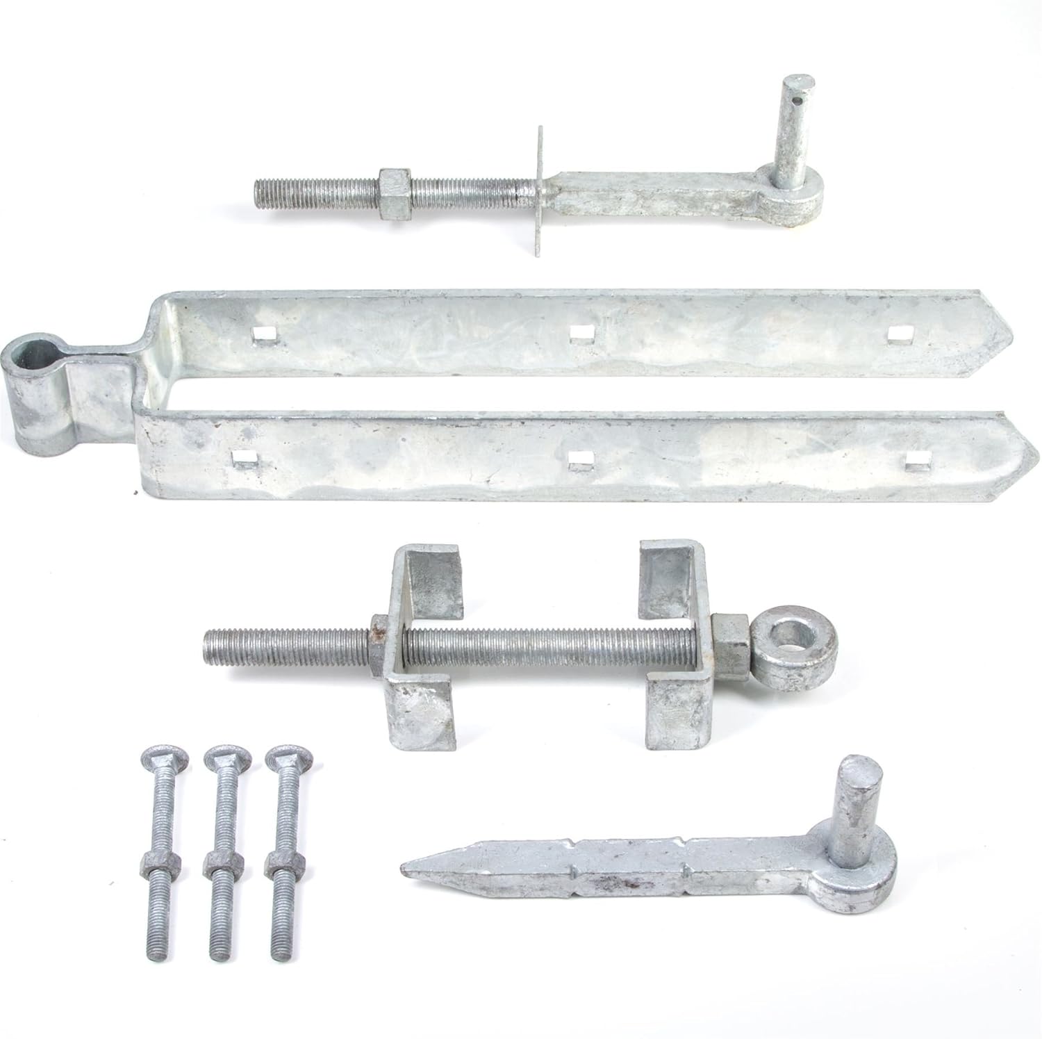 24" Heavy Duty Field Gate Hinge Set Adjustable Galvanised Stable