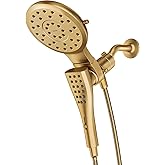 Moen Verso Brushed Gold Eight-Function Eco Performance 7" Wide Spray Shower Head and Detachable Handshower Combo with 72" Hos