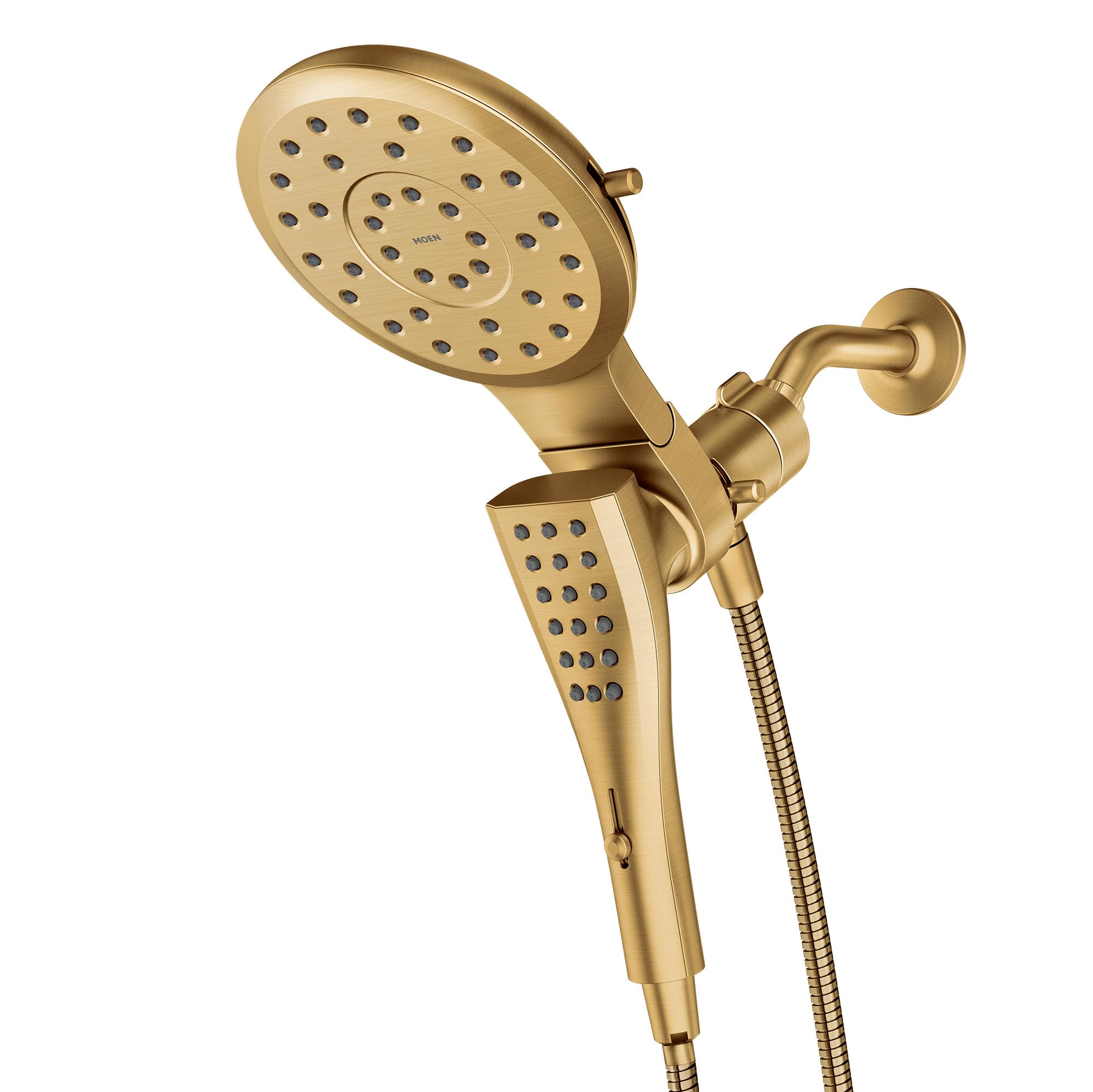 Photo 1 of Moen Verso Brushed Gold Eight-Function Eco Performance 7" Wide Spray Shower Head and Detachable Handshower Combo with 72" Hose, 220C3EPBG