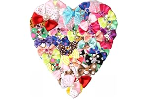 Dog Hair Bows, Stereoscopic Topknot Pet Hairpin Puppy Rubber Bands Hair Grooming Accessories Stocking Stuffer(50 pcs)