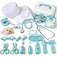 Phobby Durable Doctor Kit for Kids, 27 Pcs Deluxe Pretend Play Medical Kit Toy with Real Stethoscope, Doctor Toys for Toddlers Boys Girls Aged 3 4 5 6 7 8