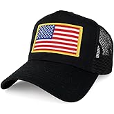 Armycrew XXL Oversize Yellow USA Flag Patch Mesh Back Trucker Baseball Cap