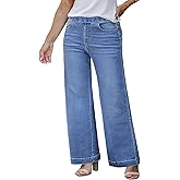 Eytino Womens Plus Size Jeans Straight Leg High Waisted Stretchy Denim Pull On Pants with Pockets(1X-5X)
