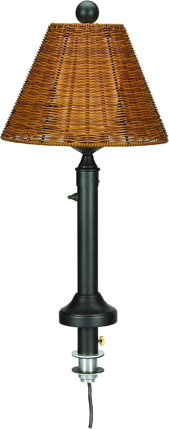 Patio Living Concepts 11777 Tahitti Umbrella Table Lamp With Antique Honey Shade 28 Bronze Amazon Com