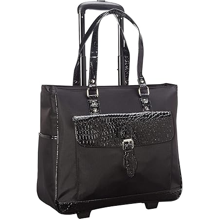 Heritage Ladies Nylon Twill Croco PVC Single Gusset Wheeled Computer Case