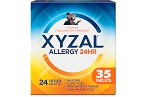 Xyzal 24 Hour Allergy Relief Medicine, Original Prescription Strength Antihistamine, Levocetirizine Dihydrochloride Tablets, 5 mg, 35 Count