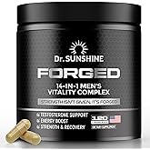 DR. SUNSHINE Forged Testosterone Booster for Men–14 in 1 Natural Male Strength with Shilajit, Ashwagandha,Tongkat Ali-Muscle Builder Testosterone Supplement for Men-2 Month (120 Capsules)