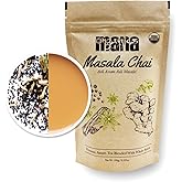 Organic Masala Chai Tea by Mana Organics – Made with Whole Spices: Cinnamon, Cardamom, Cloves, Pepper, Staranise & Ginger blended with Black Tea
