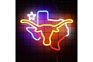 PINLANGDOU TEXAS Neon Light TEXAS Sign Longhorn Neon Sign LED USB Powered for Man Cave, Room Bar Wall Decor Western Gift for Friends Colleague Partner