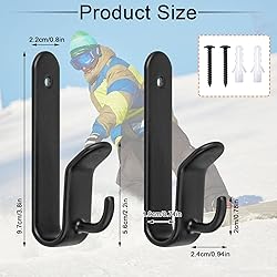 Rolitwils Snowboard Wall Mount Clips, Horizontal
