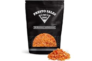 Presto Sales Apricot, Fancy chopped, Sweet Turkish, 80 oz. | No added sugar, Dried fruit, Snack | Dietetic, Vegan, Intense Flavor, Burst of Energy, 1 Choice | Resealable 5 lbs. Bag
