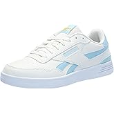 Reebok Women's Court Advance Clip Sneaker, Chalk/Soft Blue/Fierce Gold, 7.5